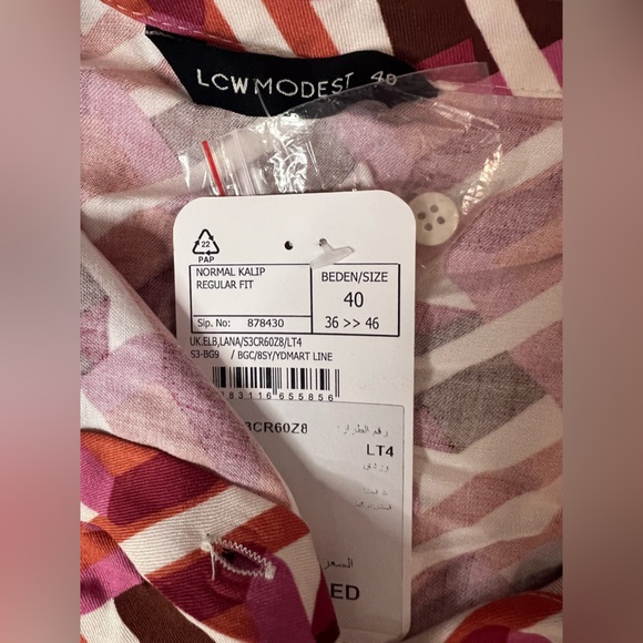 NWT LCW Modest Purple/Red Abstract Maxi Dress - Picture 5 of 6